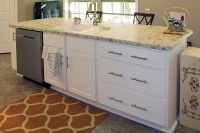 painted white kitchen island